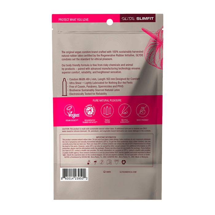 Glyde Slimfit Latex Condoms 36-Pack