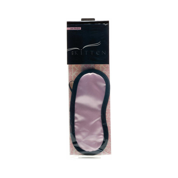 Sex Kitten Satin Eye Mask Pink with Black Trim