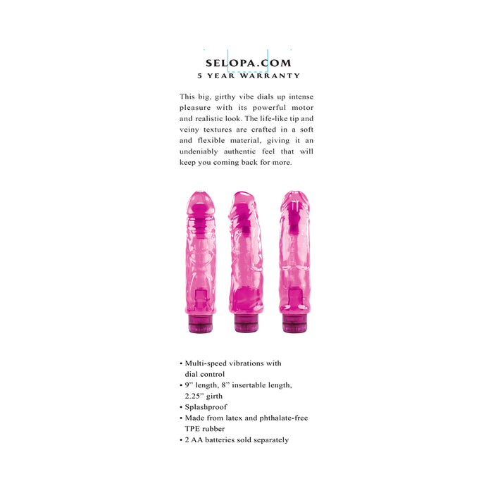 Selopa Thicc Boi Vibrating Vibe Rubber Pink