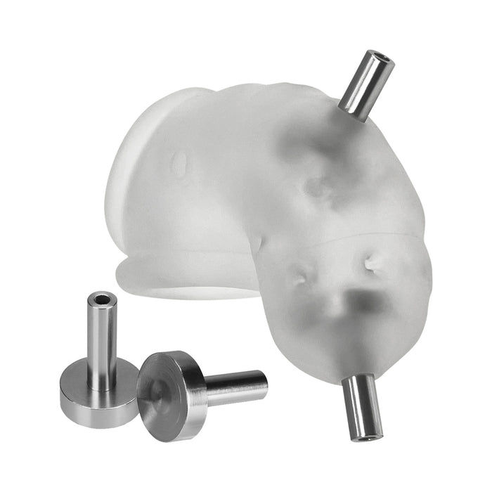 OxBalls Airlock Electro Air-Lite Vented Chastity Clear Ice