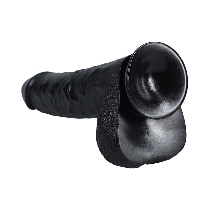 RealRock Extra Long 13 in. Dildo with Balls Black