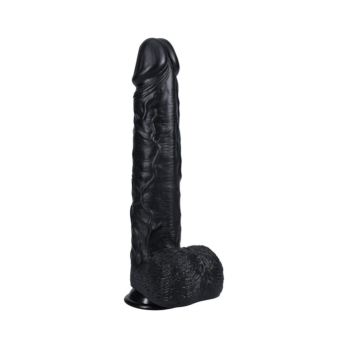 RealRock Extra Long 13 in. Dildo with Balls Black