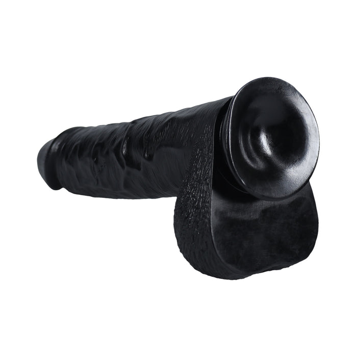 RealRock Extra Long 15 in. Dildo with Balls Black