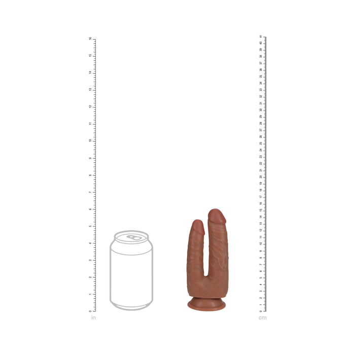 RealRock Double Trouble 5 in. / 6 in. Dildo Tan