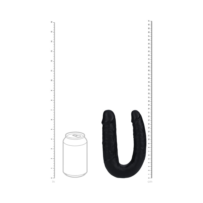 RealRock 7 in. U-Shaped Double Dildo Black