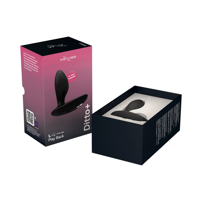 We-Vibe Ditto+ Rechargeable Remote-Controlled Silicone Vibrating Anal Plug Satin Black