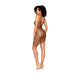 Dreamgirl Rhinestone Embellished Fishnet Chemise with an Asymmetrical Hemline Espresso L