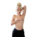 Dreamgirl Delicate Gold-Foil Lace Blouson Teddy & Rhinestone Metal Underwire Bra Set Gold XL
