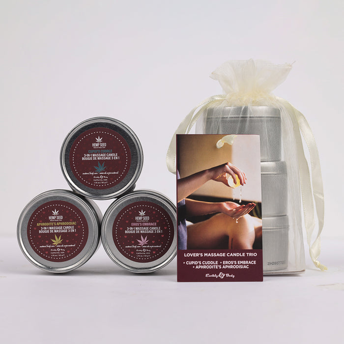 Earthly Body Hemp Seed Valentines Day Candle Trio 1.75 oz.