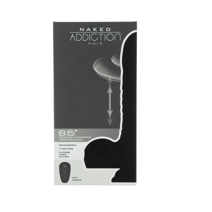 Naked Addiction Noir 8.6 in. Rotating and Thrusting Vibrating Dildo with Remote