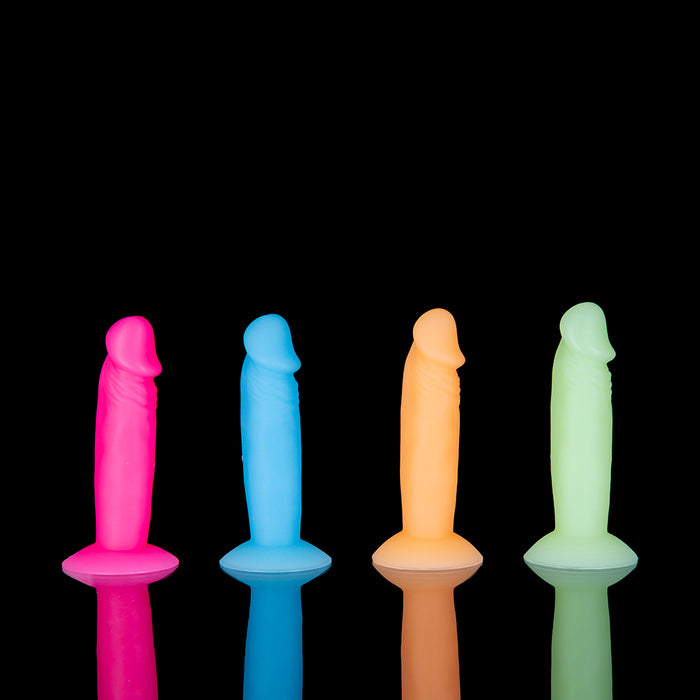 Addiction Silly Willy Glow-in-the-Dark 3.3 in. Silicone Dildo 12-Piece Fishbowl Display