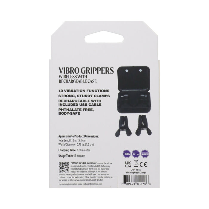 Merci Vibro Grippers Wireless Vibrating Nipple Clamps with Rechargeable Case