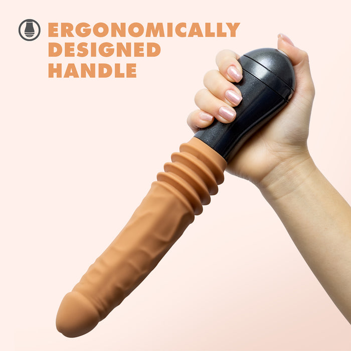 Dr. Skin Silicone Dr. Arthur Thrusting Gyrating Vibrating Dildo Tan