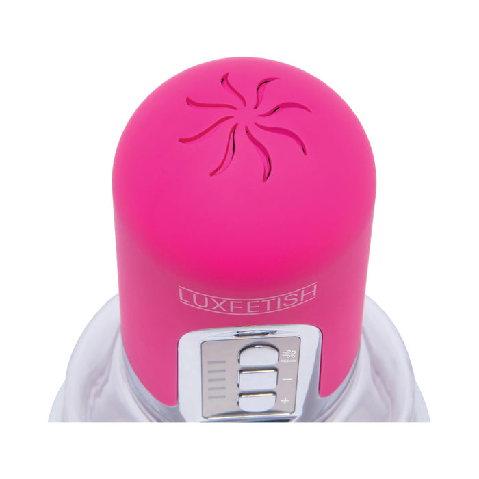 Lux Fetish Rechargeable 4-function Auto Pussy Pump with Clit Clamp