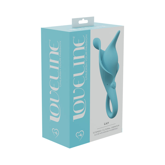 LoveLine Lily 10 Speed Clitoral Vibe Sealed Silicone Rechargeable Submersible Blue