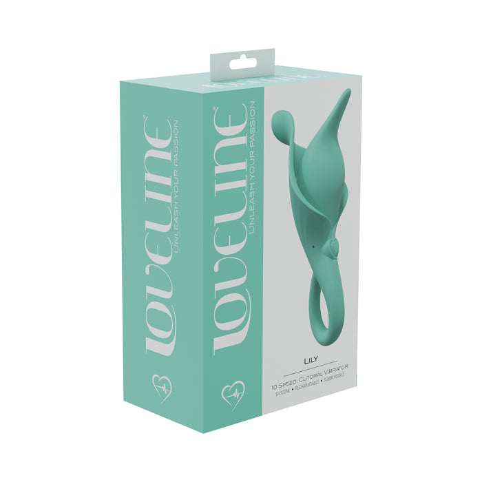LoveLine Lily 10 Speed Clitoral Vibe Sealed Silicone Rechargeable Submersible Green