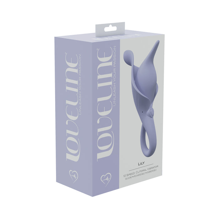 LoveLine Lily 10 Speed Clitoral Vibe Sealed Silicone Rechargeable Submersible Lavender