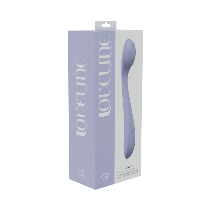 LoveLine Juicy 10 Speed Flexible Vibe Sealed Silicone Rechargeable Submersible Lavender