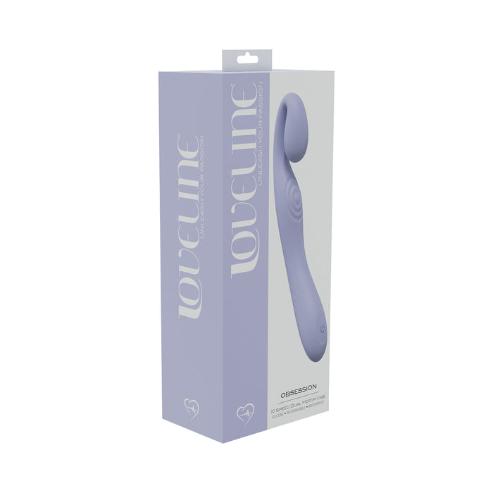 LoveLine Obsession 10 Speed Dual Motor Vibe Sealed Silicone Rechargeable Submersible Lavender