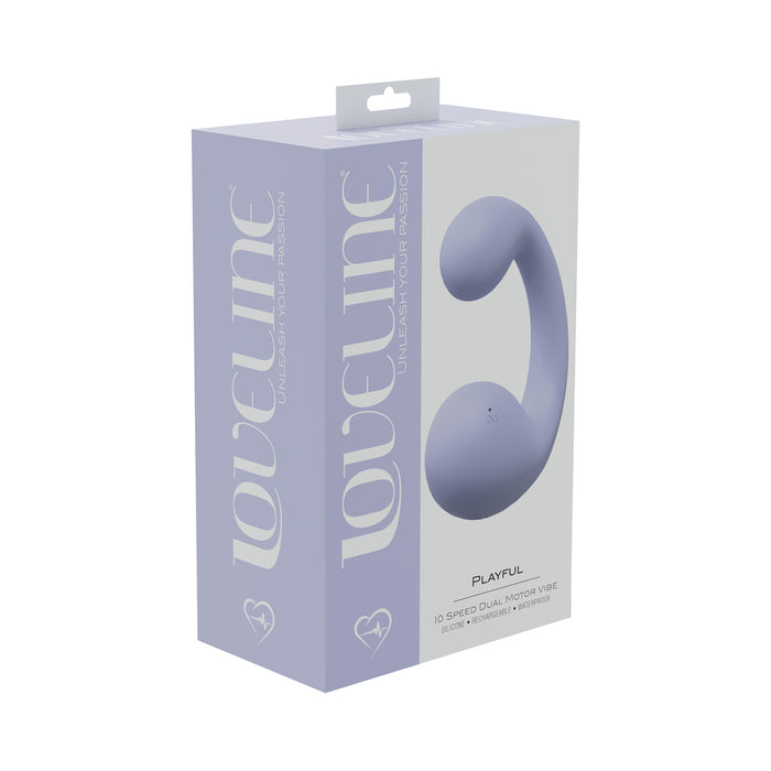 LoveLine Playful 10 Speed Dual Motor Vibe Sealed Silicone Rechargeable Submersible Lavender