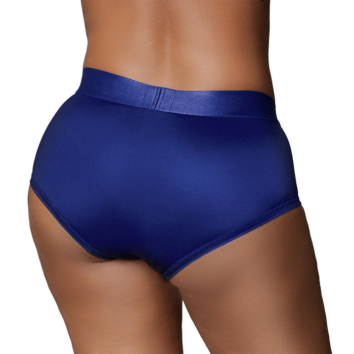 Ouch! Vibrating Strap-on Brief Royal Blue XL/XXL
