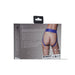Ouch! Vibrating Strap-on Panty Harness with Open Royal Blue Black XS/S