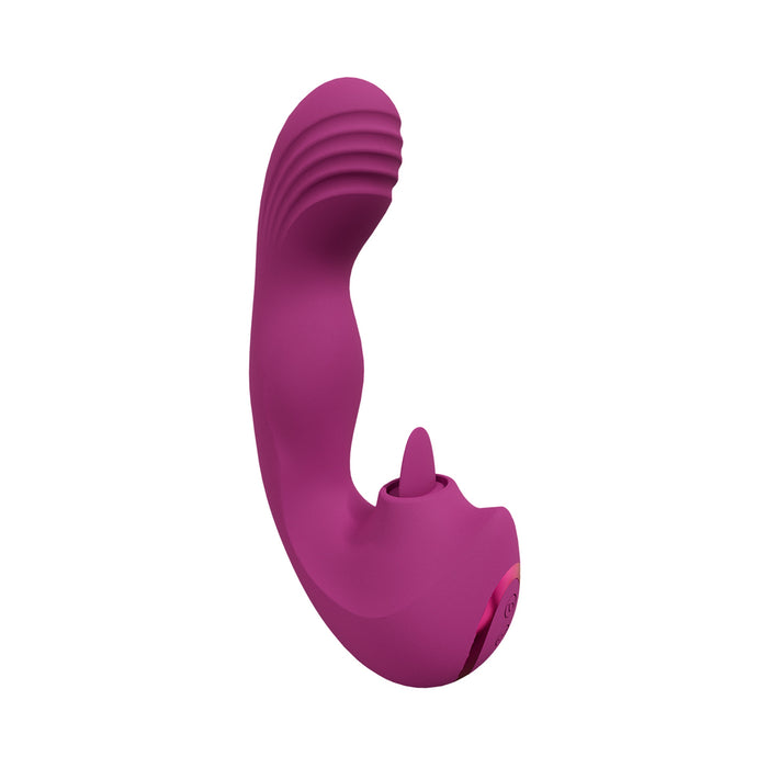 VIVE Yumi Rechargeable Triple Motor G-Spot Finger Motion Vibrator and Flickering Tongue Stimulator Pink