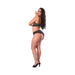 Magic Silk Soft Petals Cupless Bra and Split Crotch Panty Set Black Queen Size