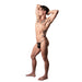 Male Power Show Stopper Posing Strap Silver Mesh Dot O/S