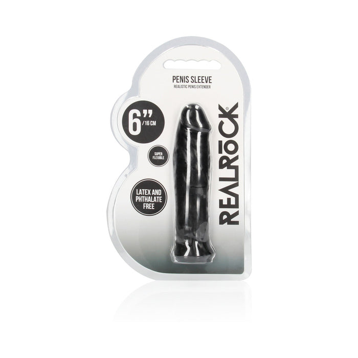 RealRock Skin 6 in. Penis Extender Sleeve Black