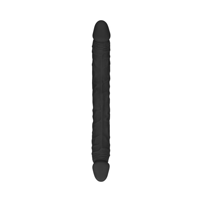RealRock Skin Double Dong 18 in. Flexible Dual-Ended Dildo Black