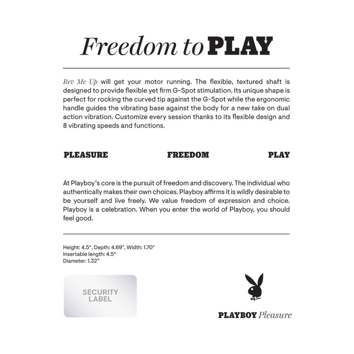 Playboy Rev Me Up Rechargeable Silicone G-spot Vibrator Opal