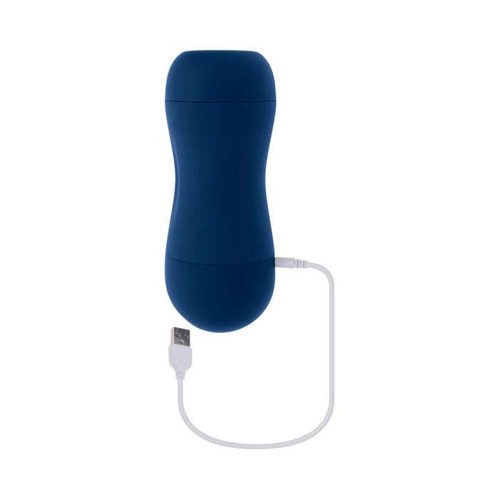Playboy Gusto Rechargeable Sucking Vibrating Stroker Navy