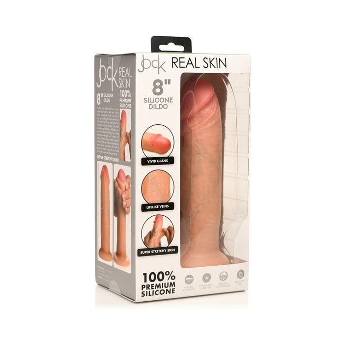 Jock Real Skin Silicone Dildo 8 in. Light