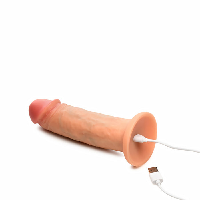 Jock Real Skin Vibrating Silicone Dildo 8 in. Light