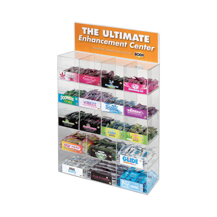 Body Action Acrylic Sample Packet 18-Compartment Display