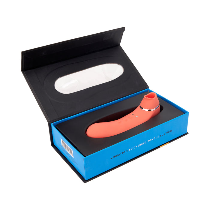 Nu Sensuelle Trinitii 3-in-1 Suction Tongue Vibe Coral