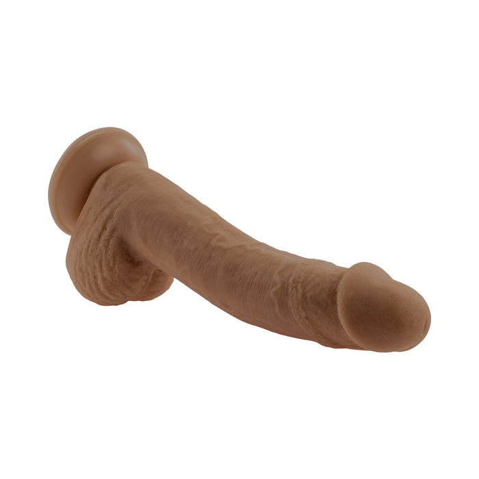 Selopa Natural Feel Flexskin Bendable Dildo with Moving Material 7 in. Dark