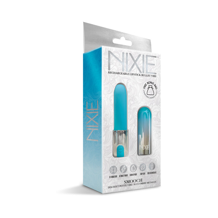 Nixie Smooch Rechargeable Lipstick Vibrator Blue Ombre