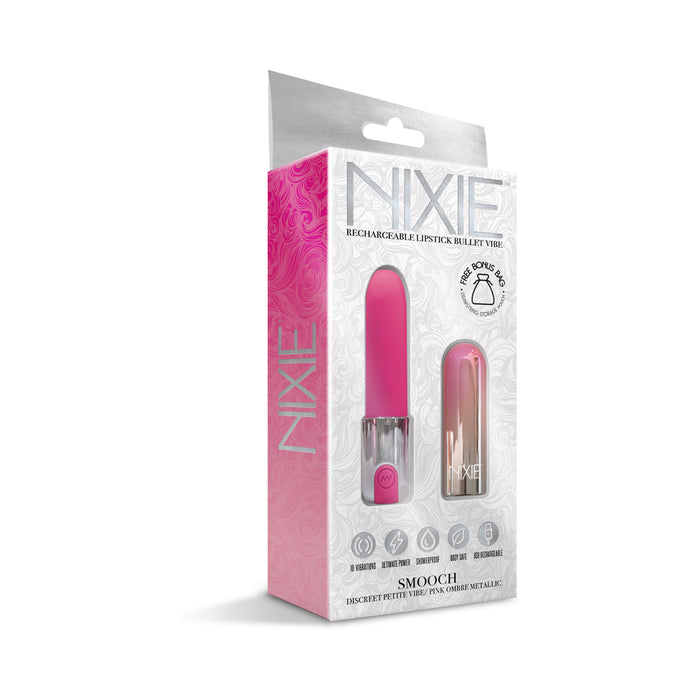 Nixie Smooch Rechargeable Lipstick Bullet Vibrator Pink Ombre