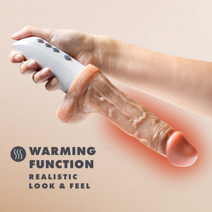 Dr. Skin Silicone Dr. Hammer 7 in. Thrusting, Gyrating & Vibrating Dildo Beige