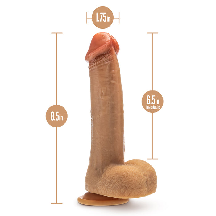 Dr. Skin Silicone Dr. Phillips 8.5 in. Thrusting, Gyrating & Vibrating Dildo with Remote Control Tan