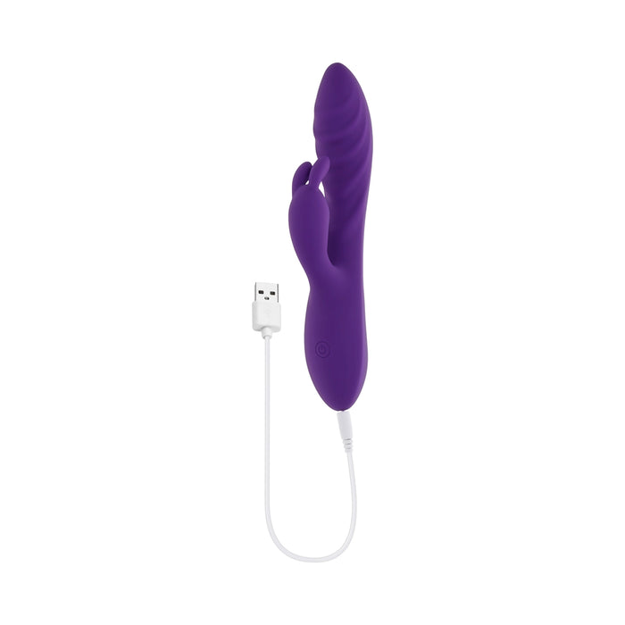 Evolved Wavy Rabbit Rechargeable Dual Stimulator Silicone Purple