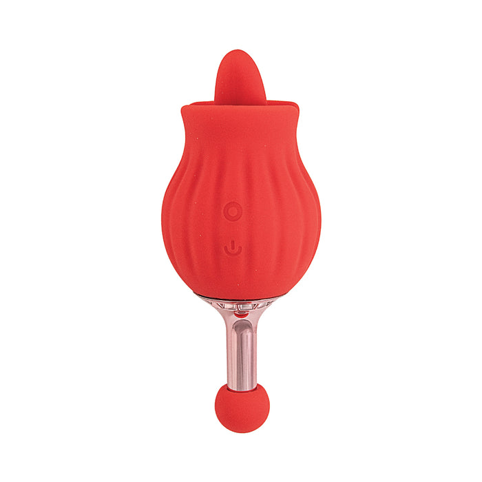 Clit-Tastic Rose Bud Dual Massager Red