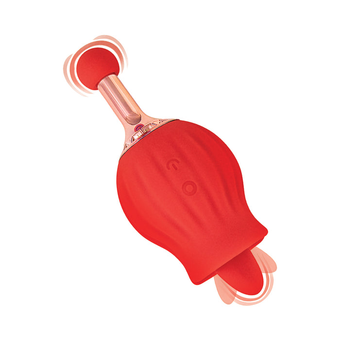 Clit-Tastic Rose Bud Dual Massager Red