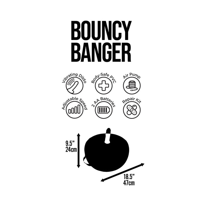 Bouncy Banger Inflatable Cushion with Wire Controller Vibrating Dildo
