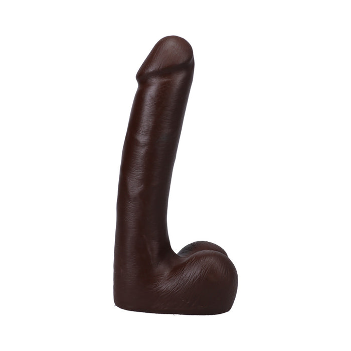 The Realistic Cock 9 in. ULTRASKYN Vac-U-Lock Dildo with Balls Chocolate