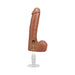 The Realistic Cock 9 in. ULTRASKYN Vac-U-Lock Dildo with Balls Caramel
