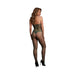 Le Desir Fishnet and Lace Bodystocking Midnight Green O/S