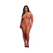 Le Desir Lace Long-Sleeved Bodystocking Sunset Glow Queen Size